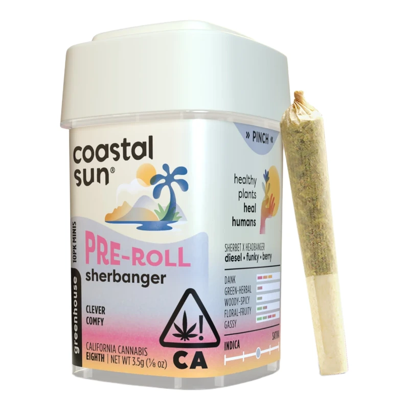 Coastal Sun: Sherbanger Pre-roll 10 Pack 3.5G