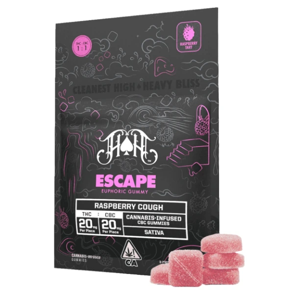 Raspberry Cough Escape Gummy 1:1 THC:CBC 5 Pack 100MG